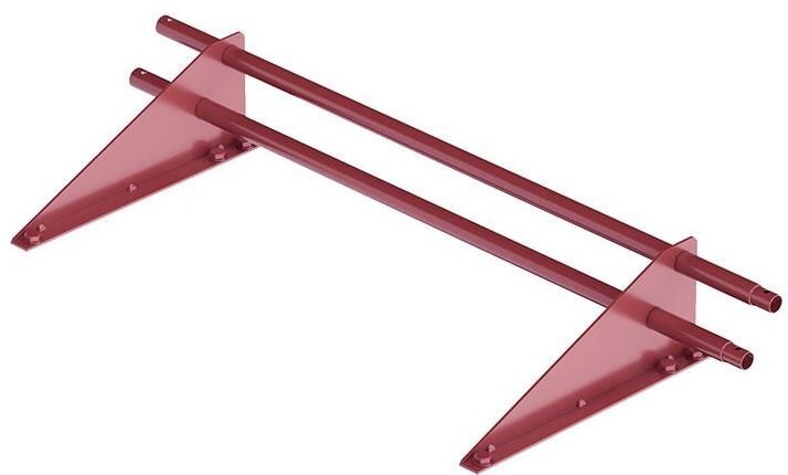 Снегозадержатель трубчатый ЭКО Style (овальный) 20*40/1,2 мм 1000 мм (RAL 3005, вишневый), 2 опоры