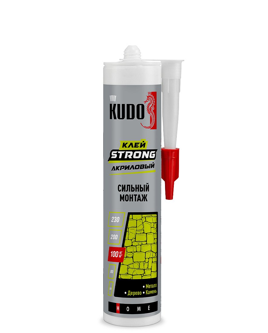 Клей монтажный KUDO STRONG КВК 341  акриловый белый 280мл (12)