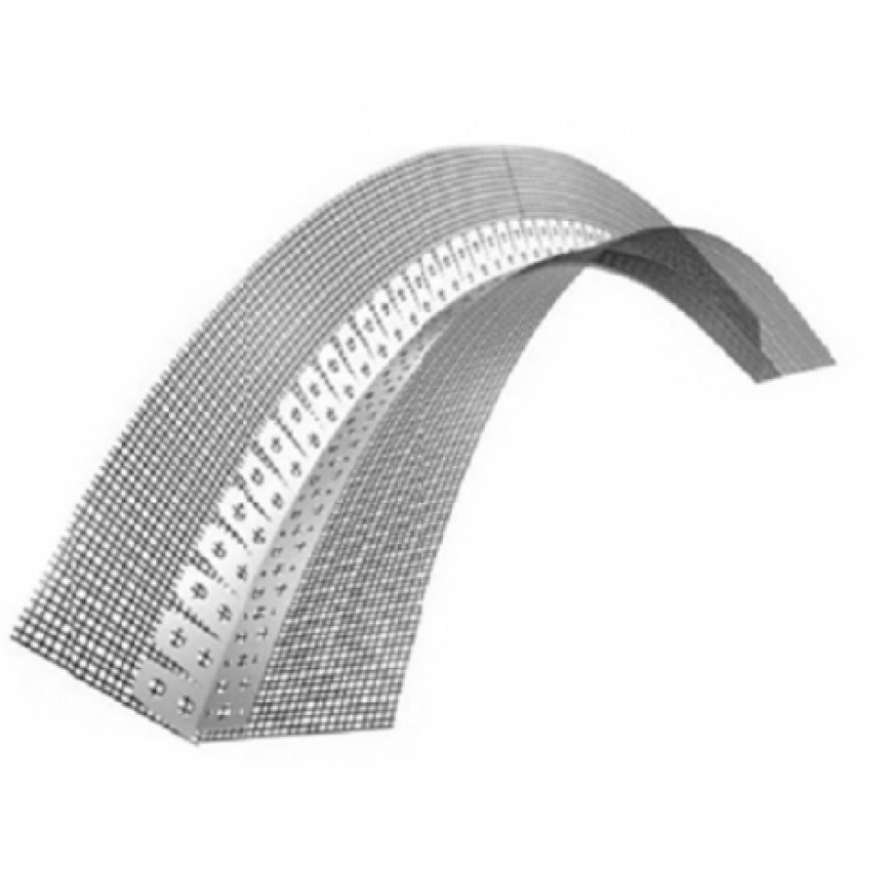 Угол арочный пластиковый перфорированный с сеткой 10*15 L=2,5 м