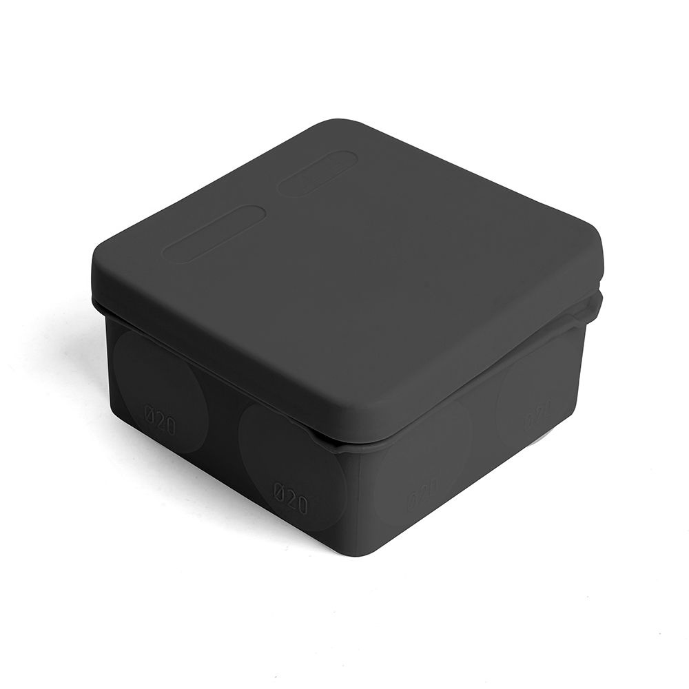 Коробка распред д/откр.уст 85*85*40 lP67 Greenel ЧЕРНАЯ