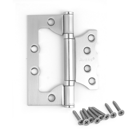 Петля накладная универсальная 100х75 B2-NIS (мат. хром) Avers (БАБОЧКА)