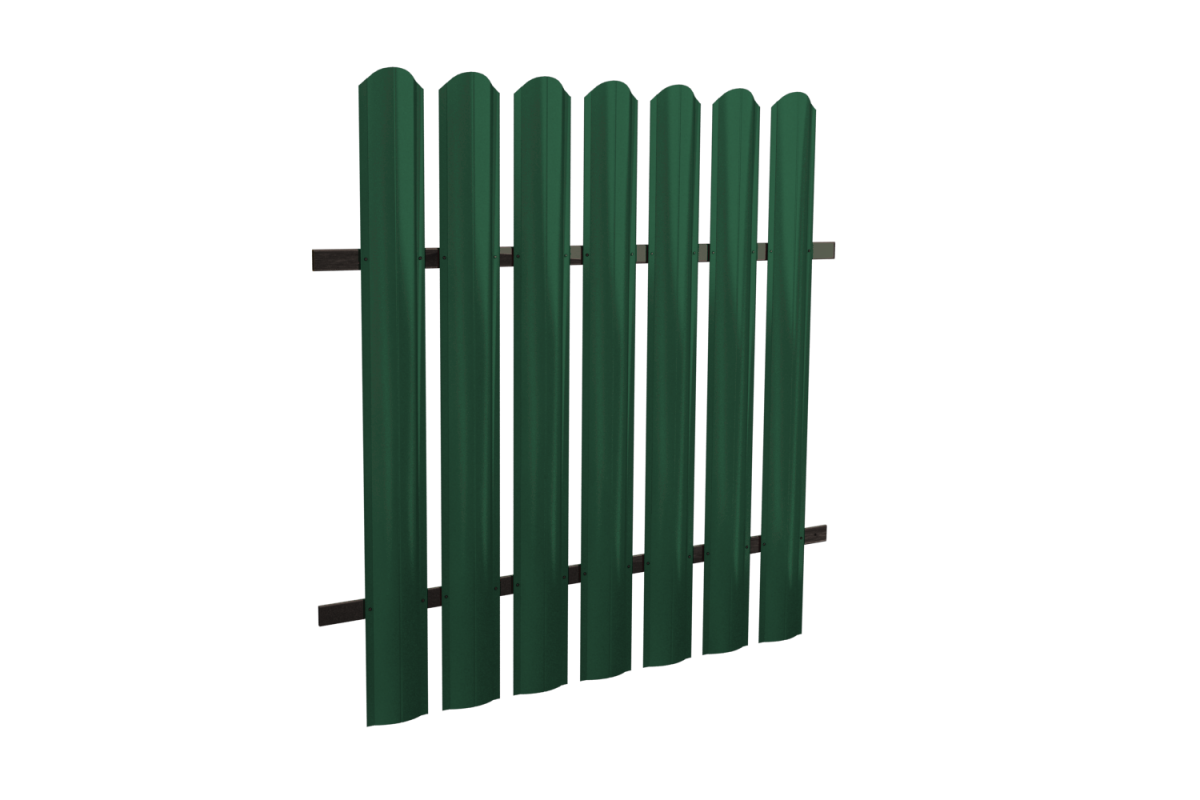 Штакетник Стандарт М-образный фигурный 100*1500 мм металл ПЭ-6005 зеленый НЕКОНДИЦИЯ