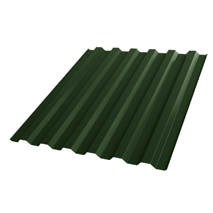 Лист профилированный зеленый С 21 2000х1050 мм ПЭ-6005 лист- 2,1м2