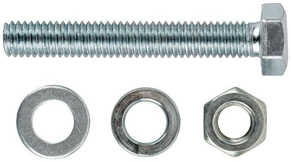 Комплект:Болт DIN933 8*30,гайка М8 DIN934,шайбаМ8, шайба пруж. М8(уп.5 шт) 24812-3