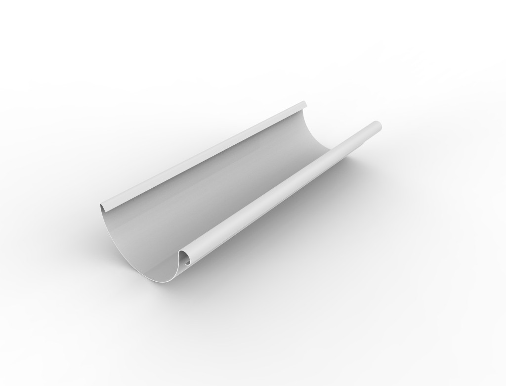 Желоб полукруглый 2000 ф125 ПЭ (Ral 9003 белый) ЭКО НЕКОНДИЦИЯ