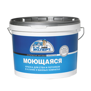 Краска моющаяся с/б, 14кг Эксперт