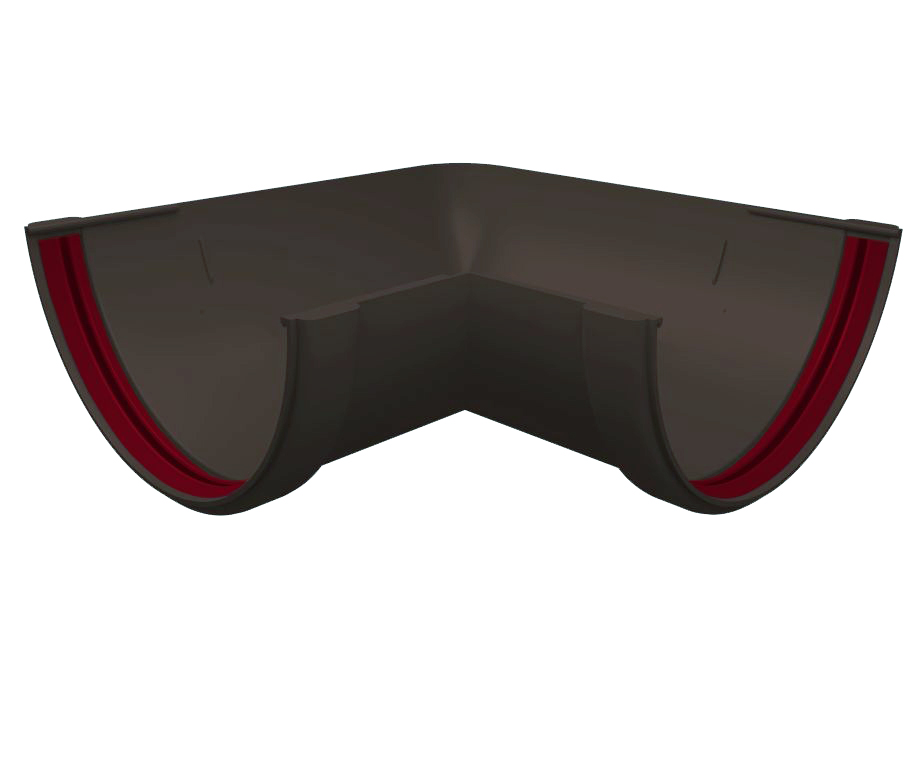 Угол желоба 90 град. универсальный ПВХ Grand Line графит (RAL 7024)