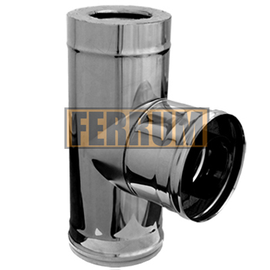 Сэндвич-тройник 90° (430/0,5мм + нерж.) Ф115х200 FERRUM