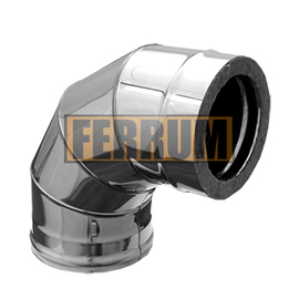 Сэндвич-колено 90° (430/0,8мм + нерж.) Ф120х200 FERRUM