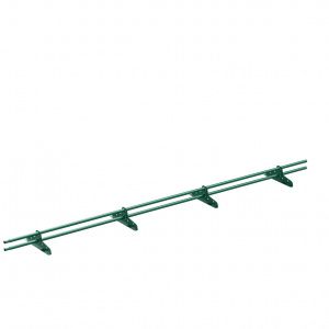 Снегозадержатель трубчатый ЭКО Lite (круглый) ф25/1,2 мм 3000 мм (RAL 6005, зеленый), 4 опоры
