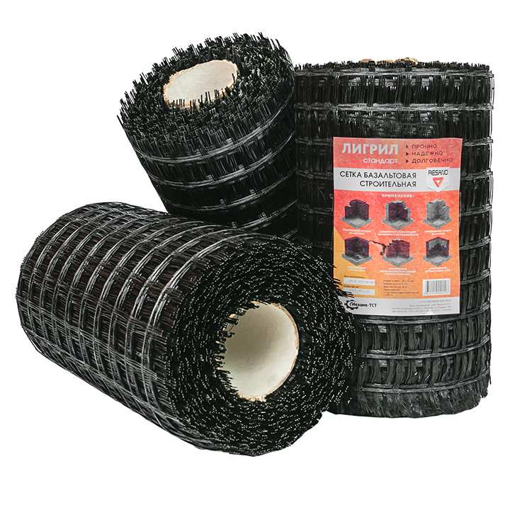 Сетка базальтовая строительная  для кладочных и связевых работ 25х25мм  (0,38х50м) 30 кН