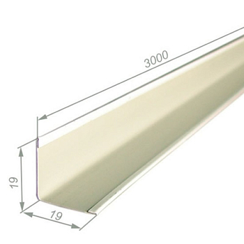 Уголок белый 19х19 мм L=3 м  