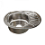 Мойка нерж. врезная овальная 45х57 (0,8) левая, вып 3 1/2 MIXLINE 18 см с сифоном 