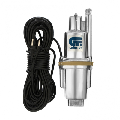 Насос вибрационный верхний забор СВН300-25, 300Вт, напор 75м, 1200л/ч, кабель 25м Сибртех 99303