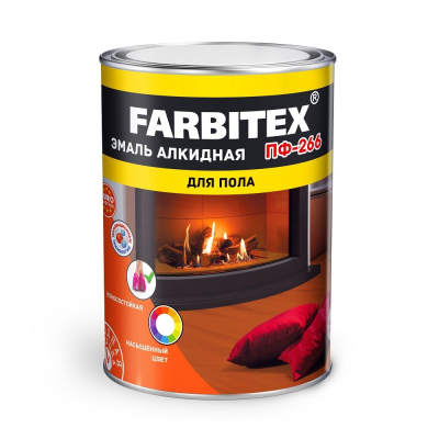 Эмаль ПФ-266 для пола желто-коричневая 0,8 кг  FARBITEX