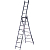 Лестница-стремянка трехсекционная 14 ступеней АЛЮМЕТ (3,95м/7,01м/9,54м), Н3 5314