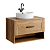 Тумба подвесная«AQWELLA» Craf 800х500х480 мм, дуб балтийский+Умывальник Sanita Luxe Best Shelf 44