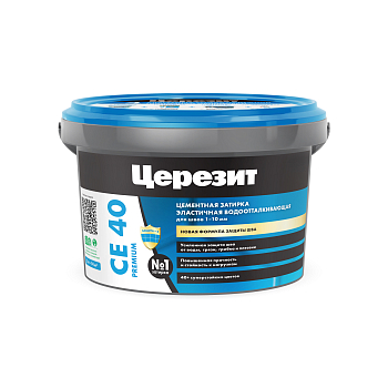 Затирка CE-40/2кг ТЕМНО-КОРИЧНЕВЫЙ водоотталк противогрибк 2-10мм Церезит