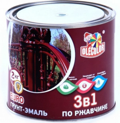 Грунт эмаль по ржавчине шоколадный 2кг OLECOLOR