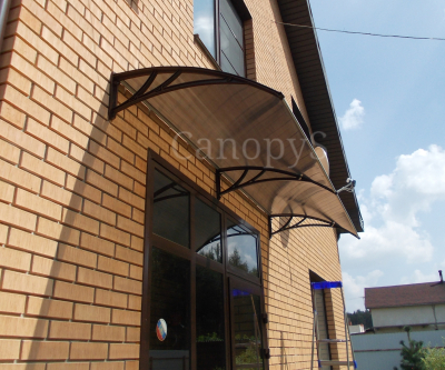 Козырек FARACS бронзовый 1200мм (Кроншт. Черный - Поликарбонат Бронза)