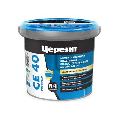 Затирка CE-40/1кг БЕЛАЯ водоотталк противогрибк 2-10мм Церезит