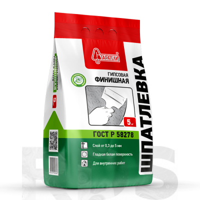 Шпатлевка финишная гипсовая белая 5кг Старатели