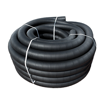 Труба дренажная БЕЗ ПЕРФОРАЦИИ (без отверстий) 2-х слойная 110 мм ЧЁРНАЯ (выписывать кратно 5м) 