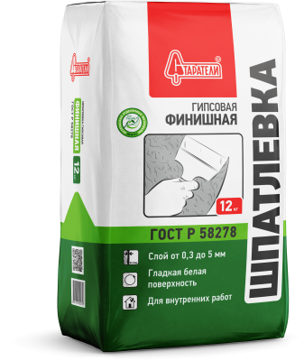 Шпатлевка финишная гипсовая белая, 12кг Старатели