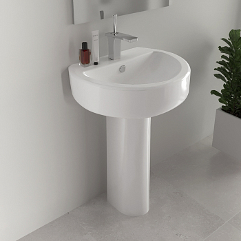 Раковина с пьедесталом BEST LUX SANITA LUX 44,5х55 см арт.BSTSLWB01+BSTSLPD01 (без крепления) АКЦИЯ