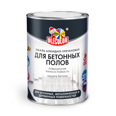 Эмаль для бетонных полов алкидно-уретановая красно-коричневый 2,5 кг OLECOLOR