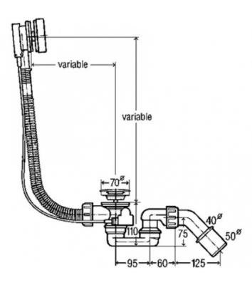Сифон для ванн полуавтомат Simplex Viega 285357