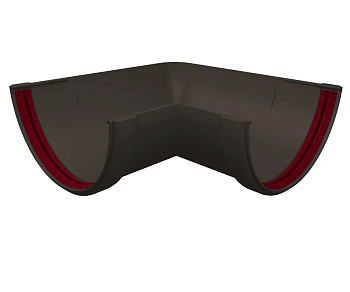 Угол желоба ПВХ 90 град. Классика 120  графит RAL 7024 Grand Line