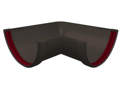 Угол желоба 90 град. универсальный ПВХ Grand Line графит (RAL 7024)