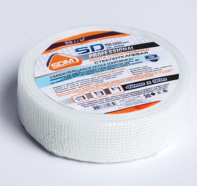 Серпянка сетка строительная самокл. 42 мм*90 м SD-GLASS