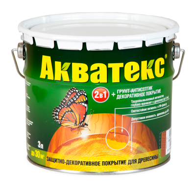 Антисептик для древесины декоративный Рябина 3 л Акватекс
